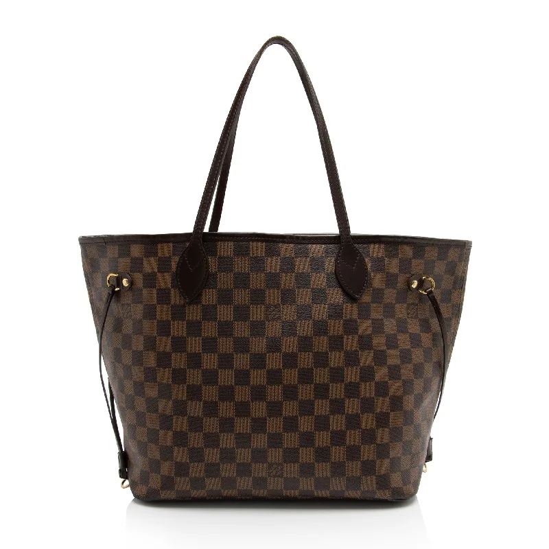 Louis Vuitton designer bags for upscale shopping -Louis Vuitton Damier Ebene Neverfull MM Tote (SHF-Q5p43O)