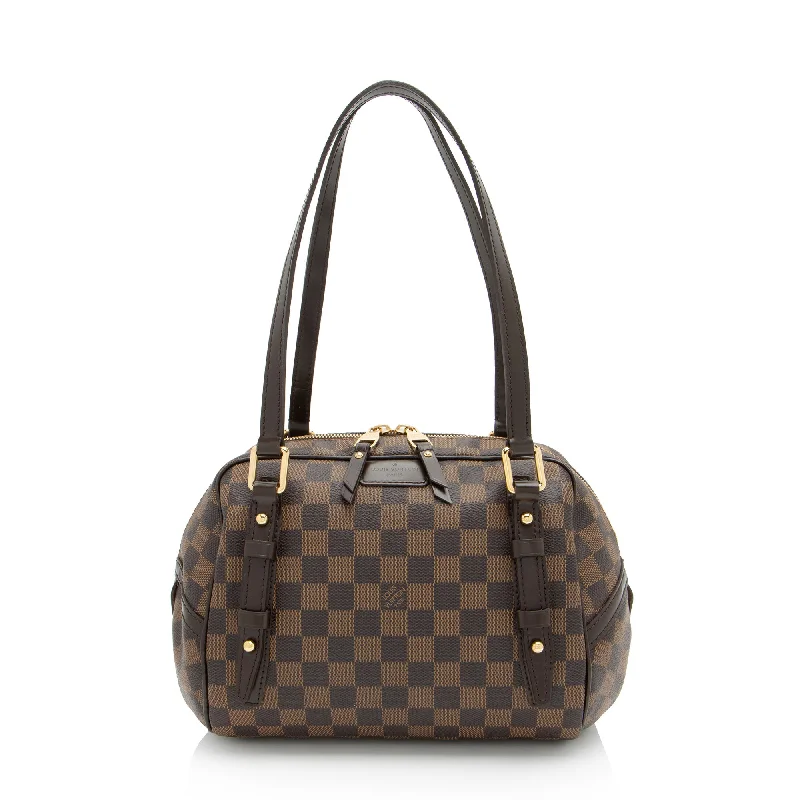 Louis Vuitton leather bags with gold accents -Louis Vuitton Damier Ebene Rivington PM Satchel (SHF-FtgcjJ)