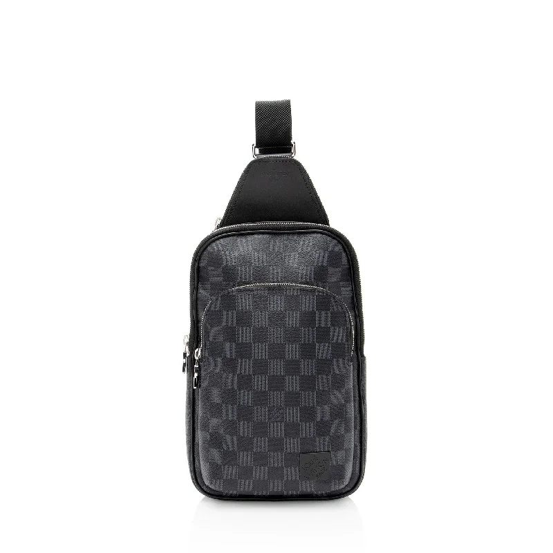 Louis Vuitton bags for upscale occasions -Louis Vuitton Damier Graphite Avenue Sling NM Bag (SHF-W6BKFK)