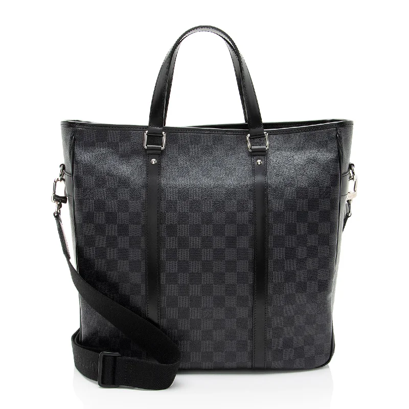 Louis Vuitton handbags for fashion professionals -Louis Vuitton Damier Graphite Tadao PM Tote (SHF-HIaEwA)