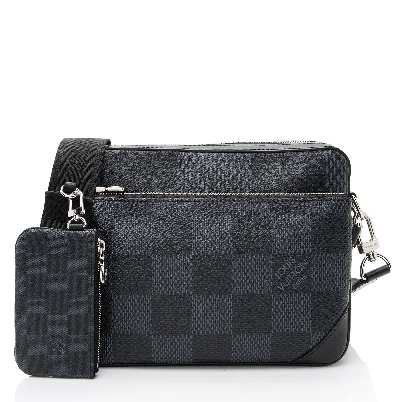 Louis Vuitton handbags with structured bags -Louis Vuitton Damier Graphite Trio Messenger (SHF-7W9tQn)