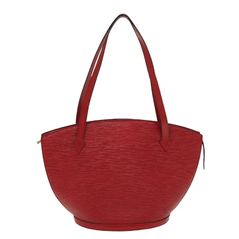 Louis Vuitton handbags with embroidered designs -LOUIS VUITTON Epi Saint Jacques Shopping Shoulder Bag Red M52277 LV yk14390