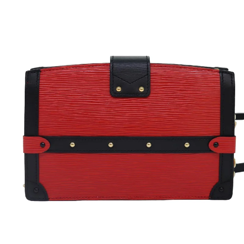 Louis Vuitton handbags with chic leather finishes -LOUIS VUITTON Epi Trunk Clutch Shoulder Bag Red Black M51697 LV ar12517A