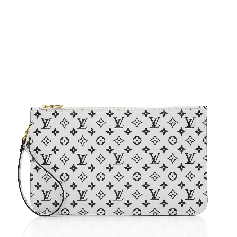 Louis Vuitton handbags with refined details -Louis Vuitton Giant Monogram Canvas Neverfull MM Pochette (SHF-6rCN8J)