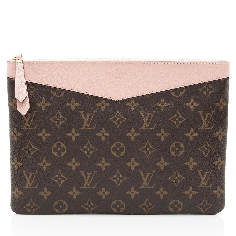 Louis Vuitton bags with bold color options -Louis Vuitton Monogram Canvas Daily Pouch (SHF-ZnoCfR)