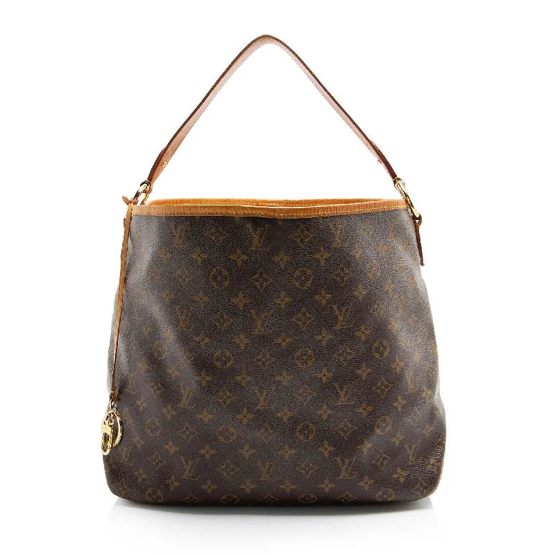 Louis Vuitton bags with embossed logos -Louis Vuitton Monogram Canvas Delightful MM Shoulder Bag (SHF-gE09II)