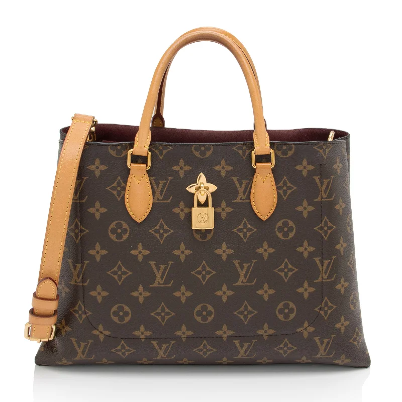 Louis Vuitton handbags with chic leather finishes -Louis Vuitton Monogram Canvas Flower Tote (SHF-SklG5A)