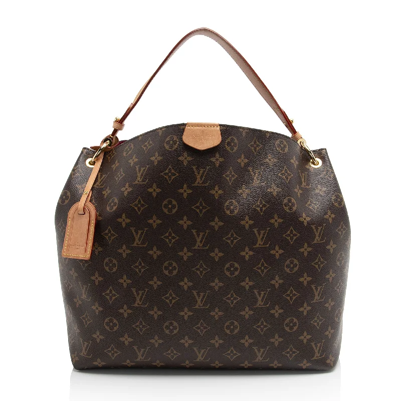 Louis Vuitton bags with unique prints -Louis Vuitton Monogram Canvas Graceful MM Hobo (SHF-tfwRXn)