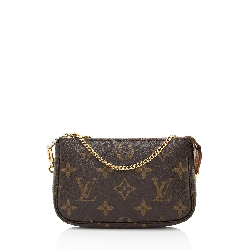 Louis Vuitton handbags with leather and fabric accents -Louis Vuitton Monogram Canvas Mini Pochette Accessoires (SHF-Rn2vgt)