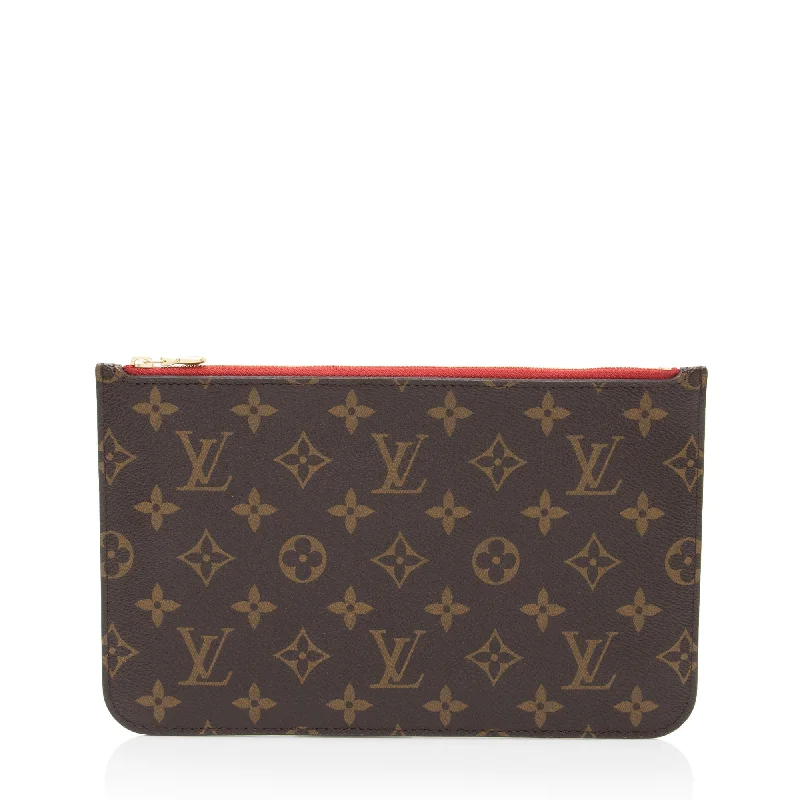 Louis Vuitton handbags with polished finishes -Louis Vuitton Monogram Canvas Neverfull MM Pochette (SHF-2w9Ig6)