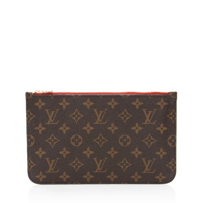 Louis Vuitton handbags with signature patterns -Louis Vuitton Monogram Canvas Neverfull MM Pochette (SHF-CSWV0K)