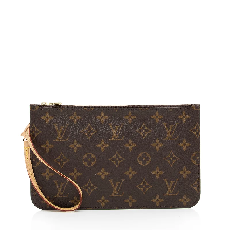 Louis Vuitton handbags with signature colors -Louis Vuitton Monogram Canvas Neverfull MM Pochette (SHF-gynDV8)