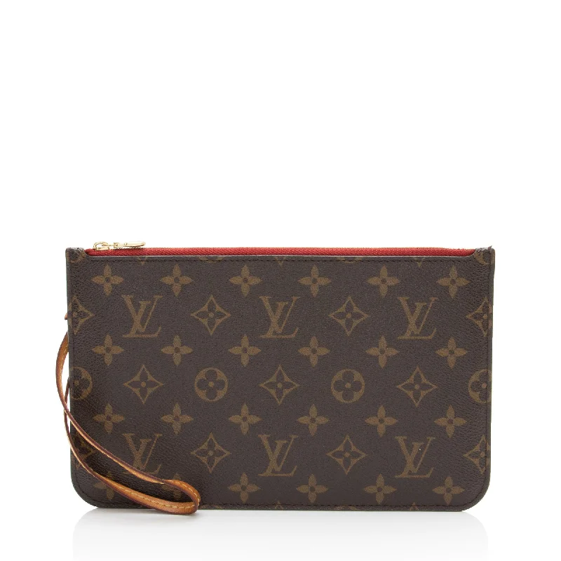 Louis Vuitton handbags with embroidered designs -Louis Vuitton Monogram Canvas Neverfull MM Pochette (SHF-ht0xsf)