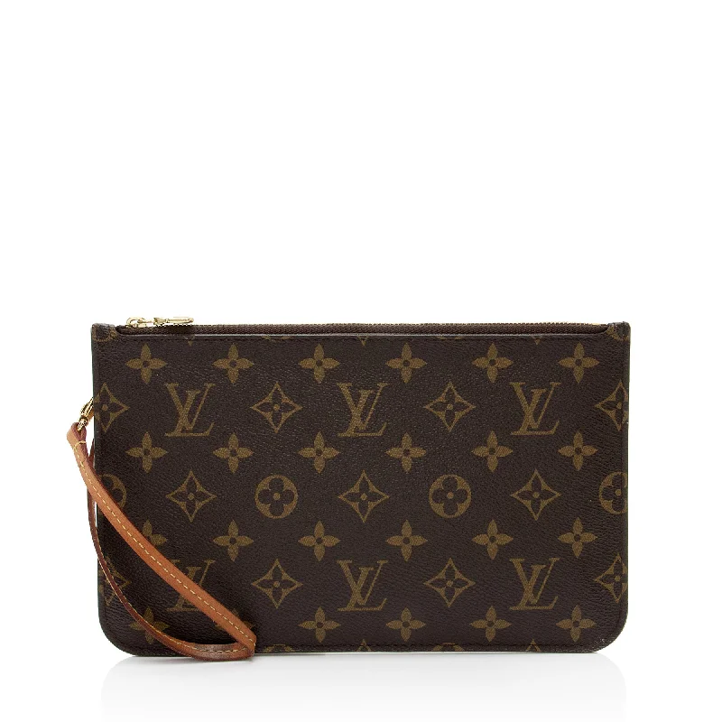 Louis Vuitton handbags with elegant textures -Louis Vuitton Monogram Canvas Neverfull MM Pochette (SHF-uMXdQ3)