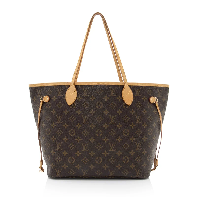 Louis Vuitton bags with trendy leather accents -Louis Vuitton Monogram Canvas Neverfull MM Tote (SHF-aTjZ93)