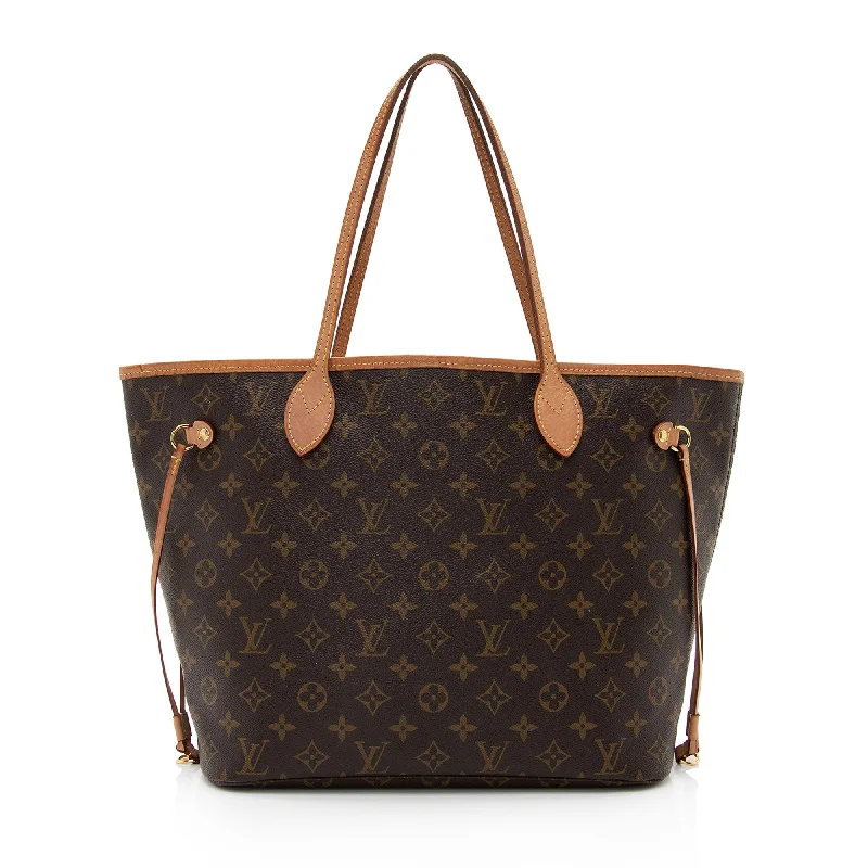 Louis Vuitton handbags with gold accents -Louis Vuitton Monogram Canvas Neverfull MM Tote (SHF-nZVIFl)