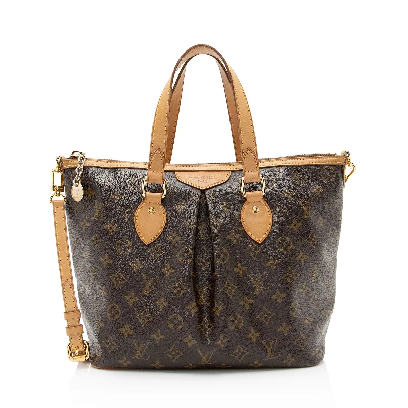 Louis Vuitton handbags with trendy leather accents -Louis Vuitton Monogram Canvas Palermo PM Tote (SHF-YxfNSb)