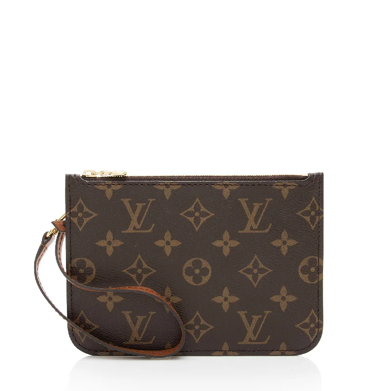 Louis Vuitton bags with leather details -Louis Vuitton Monogram Canvas PM Pochette (SHF-vRV8is)