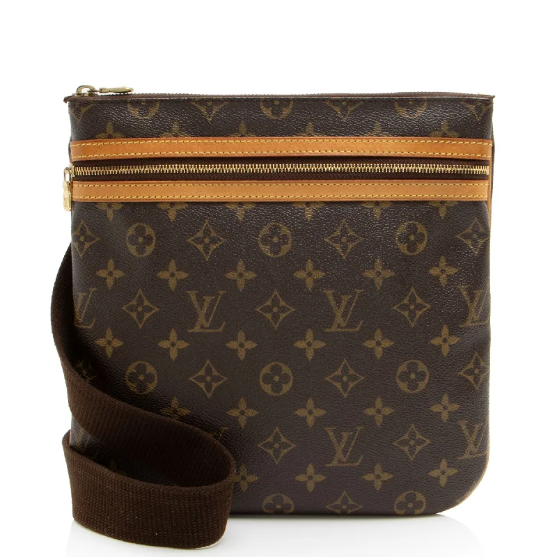 Louis Vuitton handbags with chic compartments -Louis Vuitton Monogram Canvas Pochette Bosphore Messenger (SHF-M14r03)