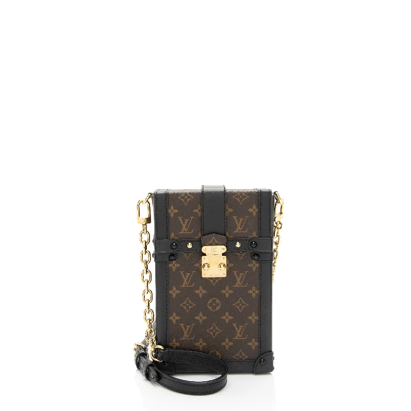 Louis Vuitton handbags for refined fashion -Louis Vuitton Monogram Canvas Pochette Trunk Vertical Shoulder Bag (SHF-btFj1C)