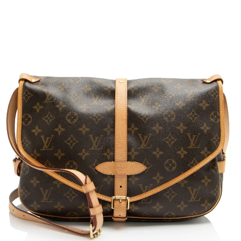 Louis Vuitton handbags with chic leather accents -Louis Vuitton Monogram Canvas Saumur GM Messenger (SHF-iQaiuL)