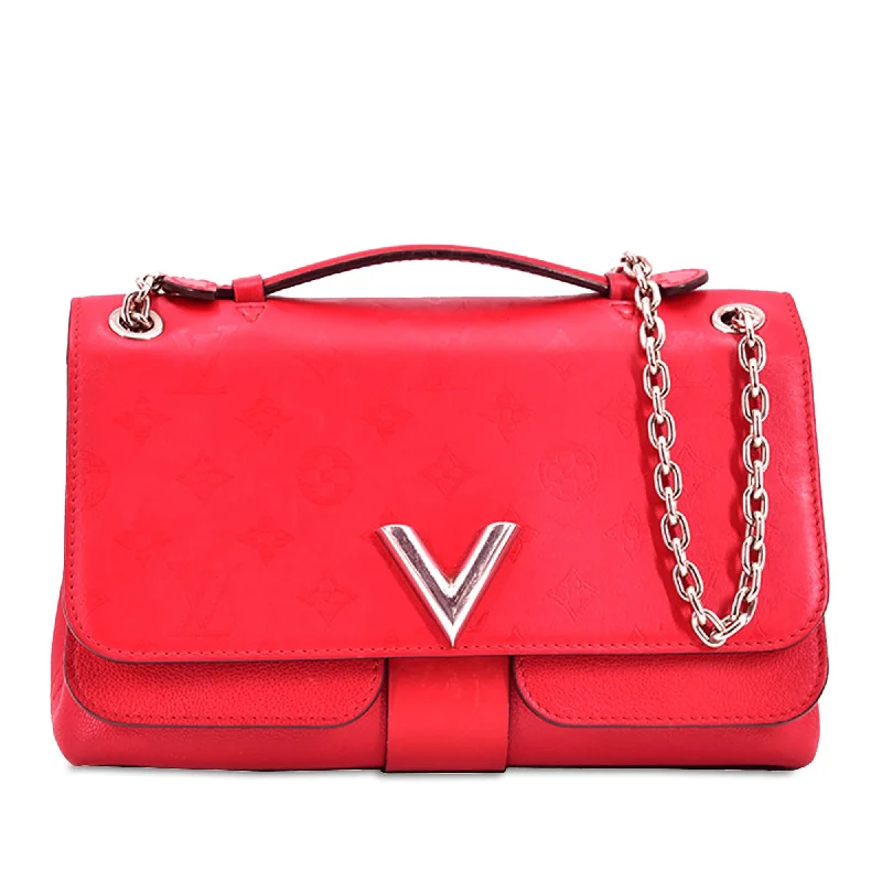 Louis Vuitton handbags for timeless luxury -Louis Vuitton Monogram Cuir Plume Ecume Very Chain Bag (SHG-DhWbEh)