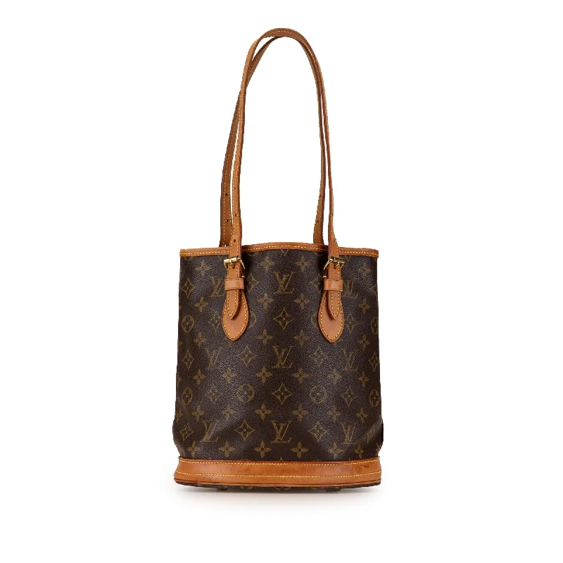 Louis Vuitton bags with polished metal accents -Louis Vuitton Monogram Petit Bucket (SHG-YEzqlW)