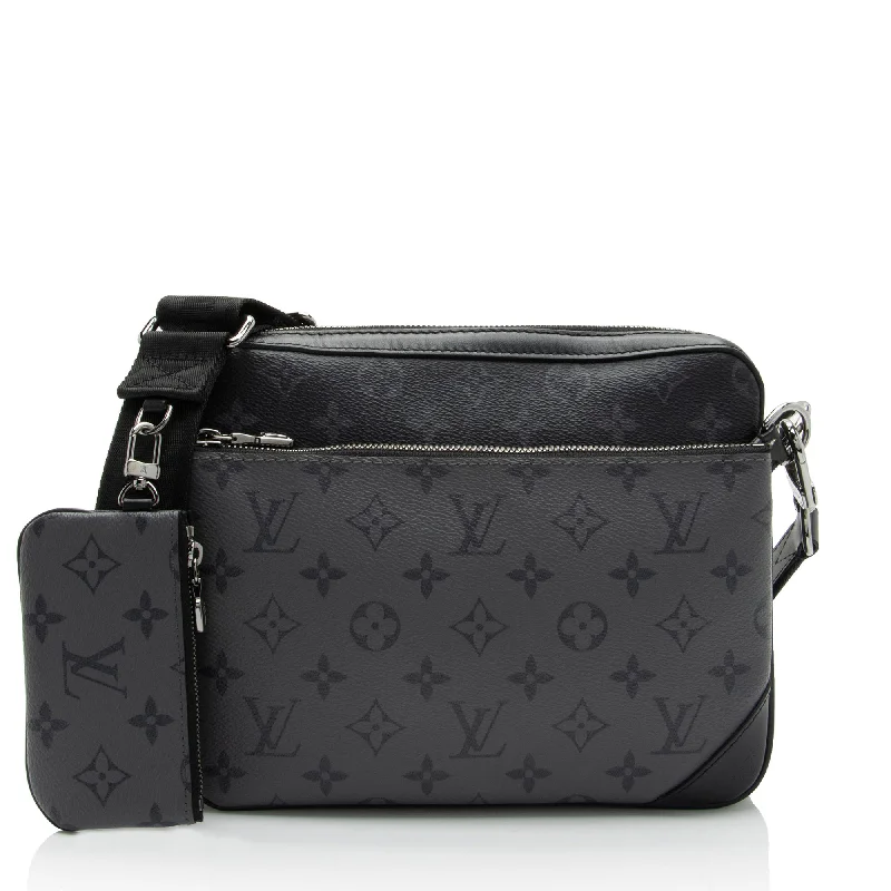 Louis Vuitton handbags with trendy leather accents -Louis Vuitton Reverse Monogram Eclipse Trio Messenger (SHF-JPkZwY)