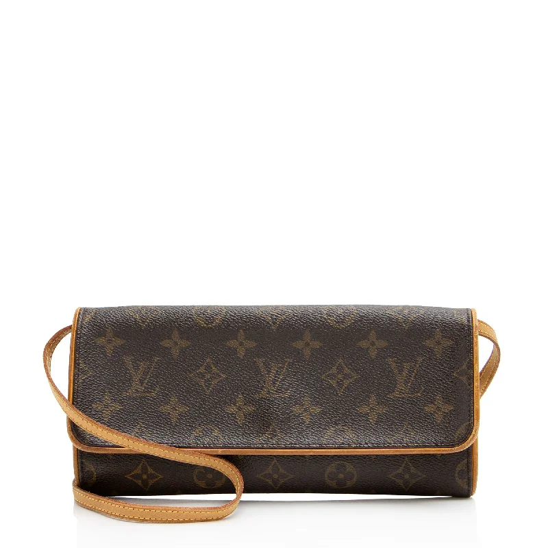 Louis Vuitton bags with polished finishes -Louis Vuitton Vintage Monogram Canvas Pochette Twin GM Shoulder Bag (SHF-L1ouI8)