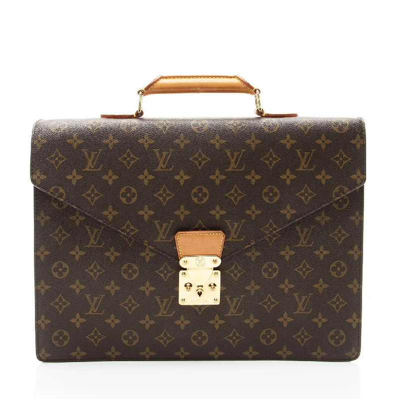 Louis Vuitton handbags with exclusive craftsmanship -Louis Vuitton Vintage Monogram Canvas Serviette Conseiller Briefcase (SHF-6CAoUY)