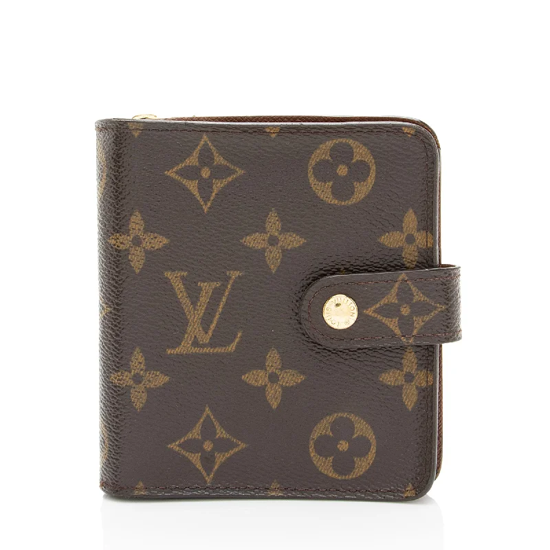 Louis Vuitton bags with chic patterns -Louis Vuitton Vintage Monogram Canvas Zipped Compact Wallet (SHF-jeMd7p)