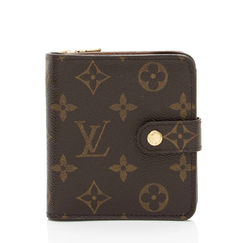 Louis Vuitton bags for professional use -Louis Vuitton Vintage Monogram Canvas Zipped Compact Wallet (SHF-Khels3)