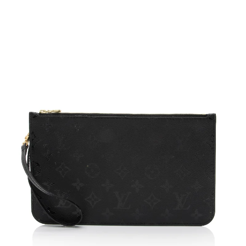 Buy Louis Vuitton leather handbags online -Louis Vuitton x Urs Fischer Monogram Leather Neverfull MM Pochette (SHF-8WPKoB)