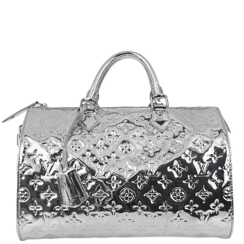 Louis Vuitton bags for luxury events -Louis Vuitton 2006 * Silver Monogram Miroir Speedy 35 Handbag M95271