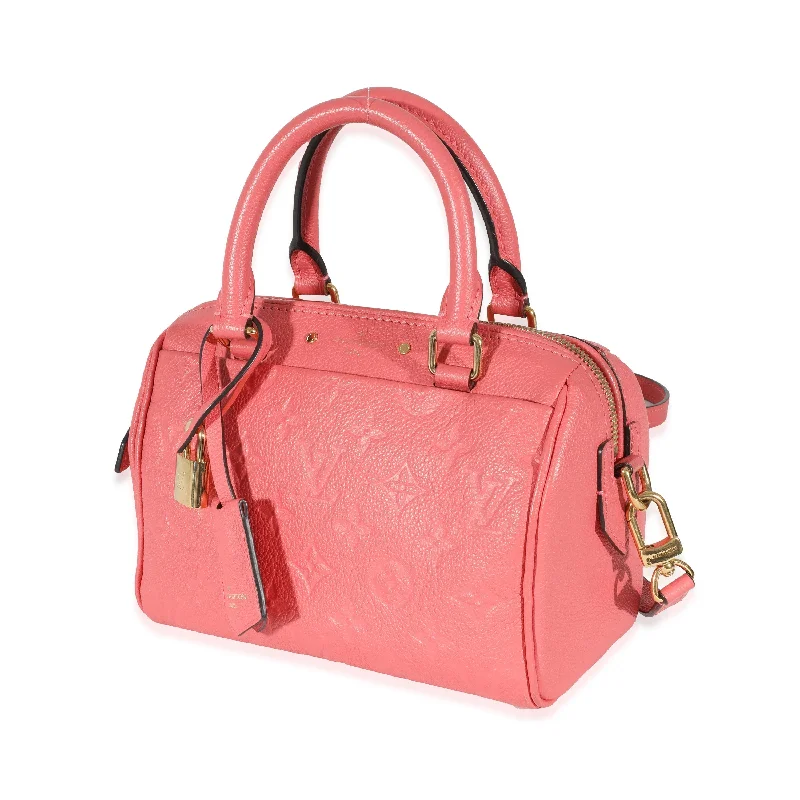 Louis Vuitton handbags with detailed stitching -Louis Vuitton Pink Monogram Empreinte Speedy Bandoulière NM 20