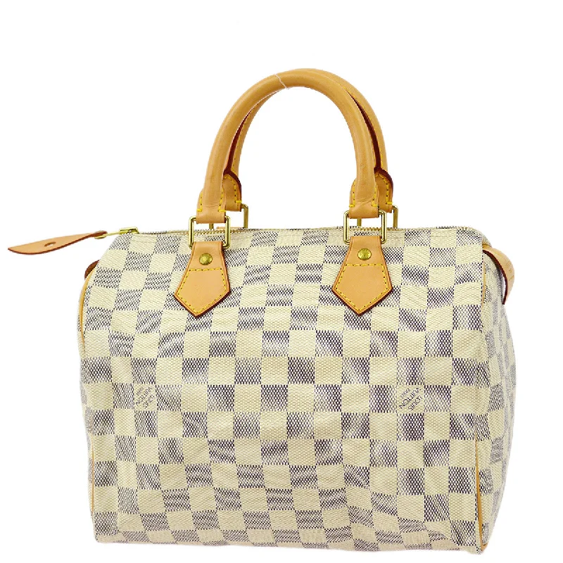 Louis Vuitton bags with detailed textures -Louis Vuitton 2007 Damier Azur Speedy 25 Handbag N41534