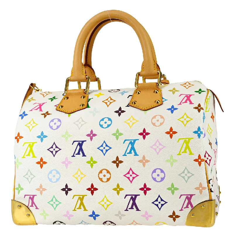 Louis Vuitton handbags with luxurious detailing -Louis Vuitton 2008 White Monogram Multicolor Speedy 30 M92643