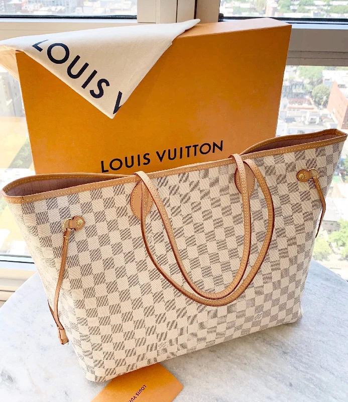 Louis Vuitton luxury bags for exclusive buyers -Louis Vuitton 2021 Neverfull GM Damier Azur Tote In Rose Ballerine