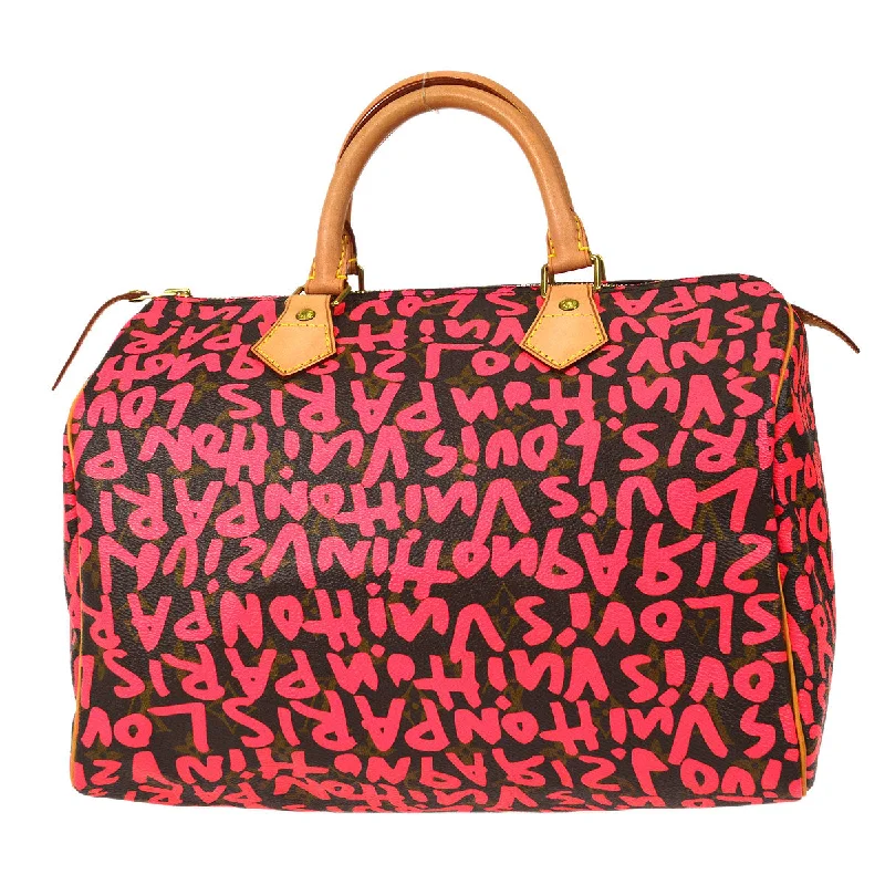 Louis Vuitton bags for professional use -LOUIS VUITTON SPEEDY 30 HANDBAG MONOGRAM GRAFFITI FUCHSIA M93704