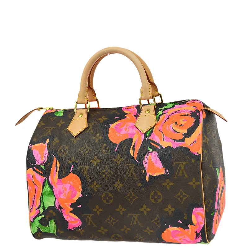 Louis Vuitton handbags with custom embroidery -Louis Vuitton 2008 Monogram Rose Speedy 30 Handbag M48610