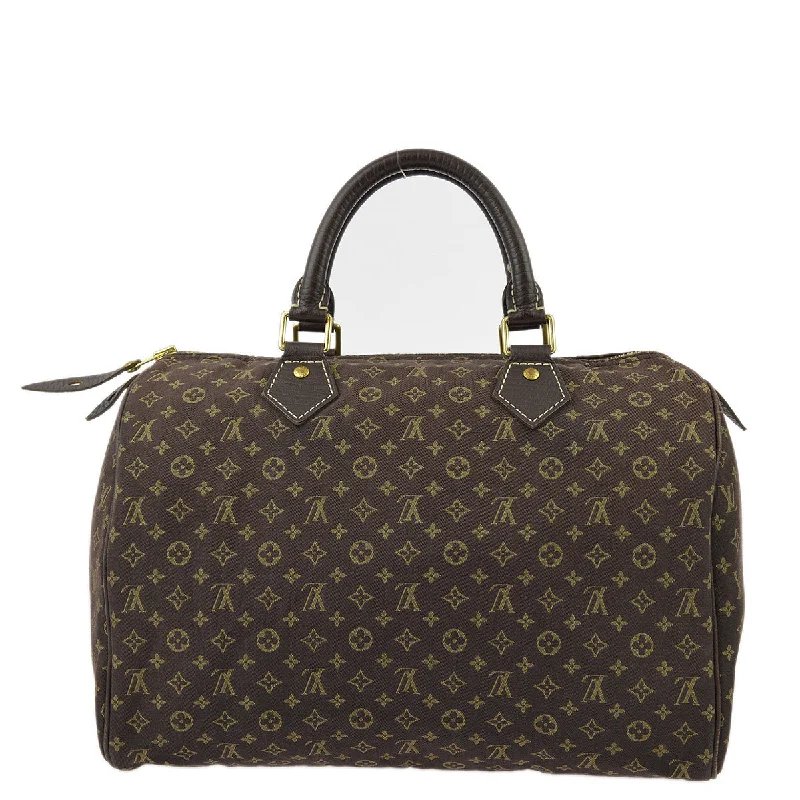 Louis Vuitton bags with modern leather styles -Louis Vuitton 2006 Brown Monogram Mini Lin Speedy 30 Handbag M95224