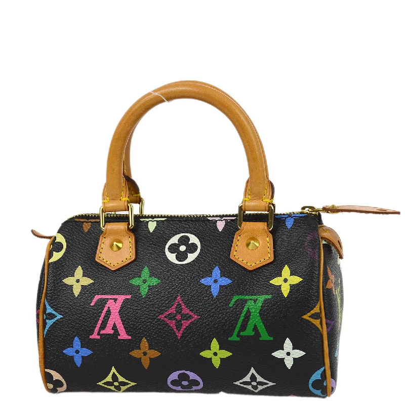 Louis Vuitton handbags with fashion-forward designs -Louis Vuitton 2009 Black Multicolor Mini Speedy Handbag M92644