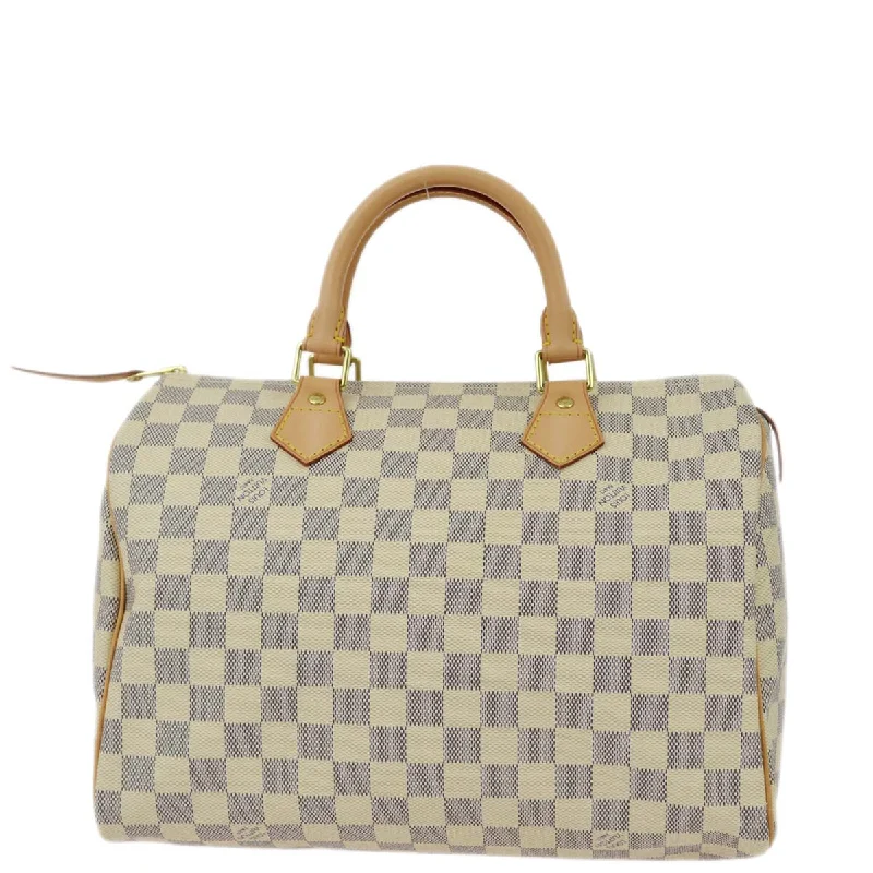 Louis Vuitton bags with leather details -Louis Vuitton 2011 Damier Azur Speedy 30 N41533