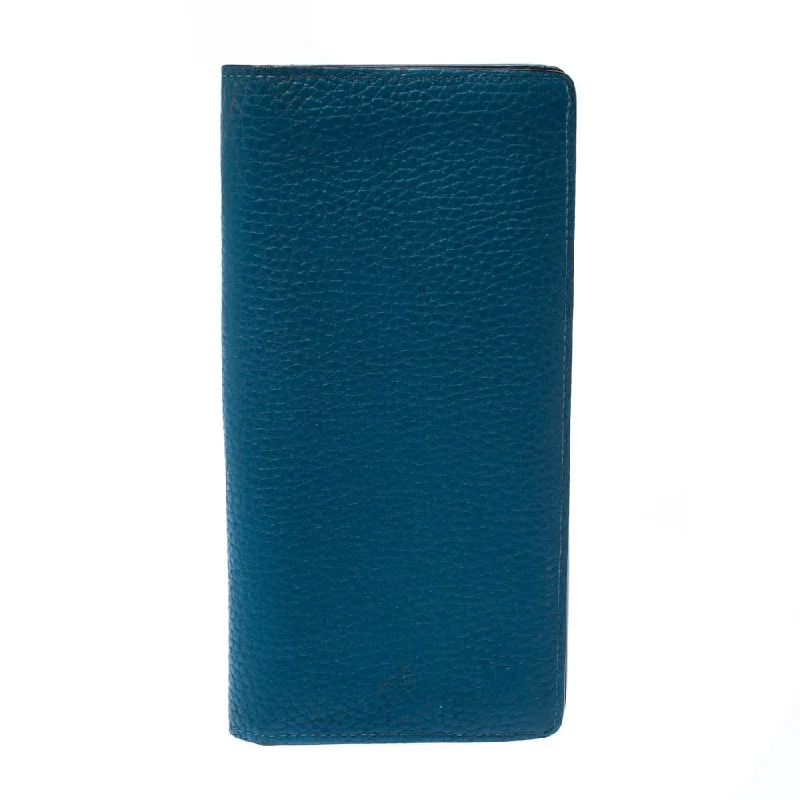 Louis Vuitton handbags with exclusive hardware -Louis Vuitton Blue Taurillon Leather Brazza Wallet