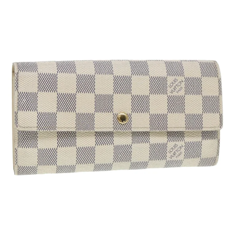 Louis Vuitton bags for luxury events -LOUIS VUITTON Damier Azur Portefeuille Sarah Long Wallet N63208 LV Auth 87471