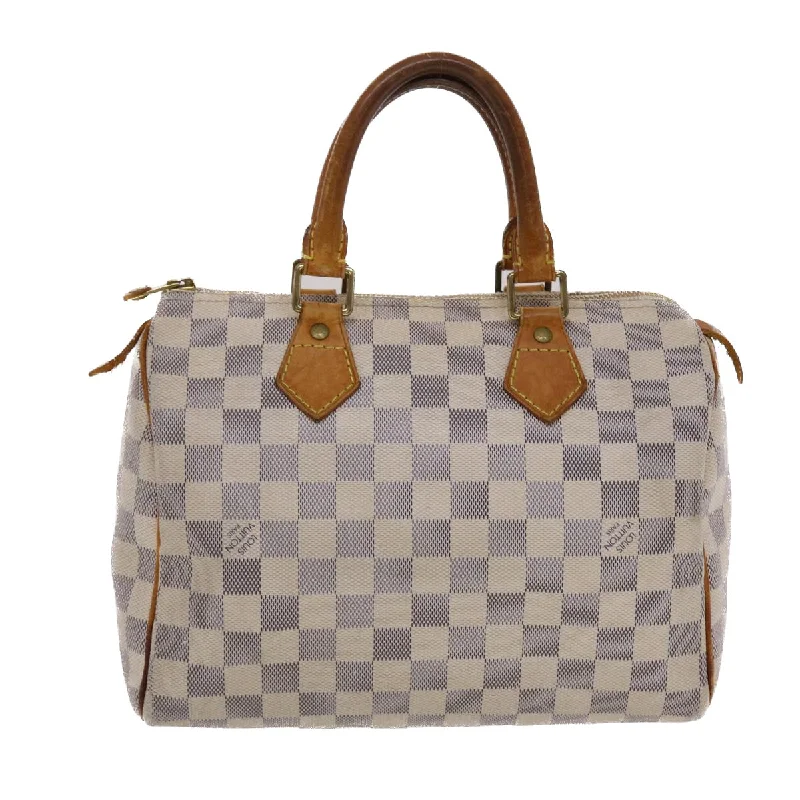 Louis Vuitton handbags with signature colors -LOUIS VUITTON Damier Azur Speedy 25 Hand Bag N41534 LV Auth 49582