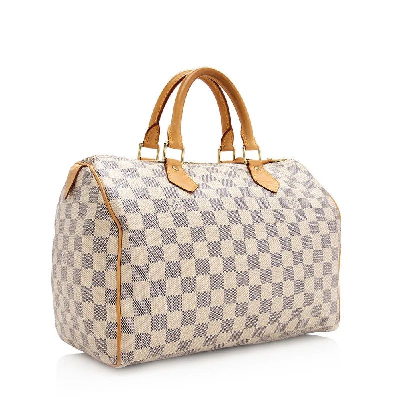 Louis Vuitton handbags for the elite fashionista -Louis Vuitton Damier Azur Speedy 30 Satchel (SHF-20907)