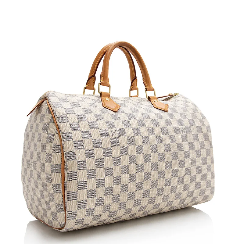 Louis Vuitton bags for luxury events -Louis Vuitton Damier Azur Speedy 35 Satchel (SHF-21907)