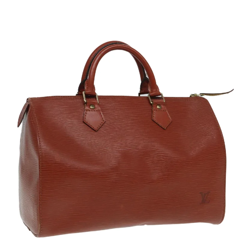 Louis Vuitton bags with sophisticated structure -LOUIS VUITTON Epi Speedy 30 Hand Bag Brown M43003 LV Auth ki4689