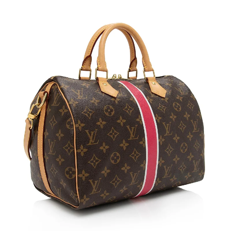 Louis Vuitton bags with leather accents -Louis Vuitton Monogram Canvas My LV Heritage Speedy Bandouliere 30 Satchel (SHF-gmrSoI)